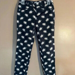 Club Monaco floral print black front pockets